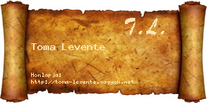 Toma Levente névjegykártya